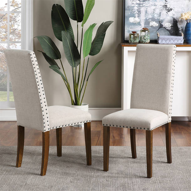 One Allium Way® Marcy Tufted Linen Solid Back Dining Chair Wayfair